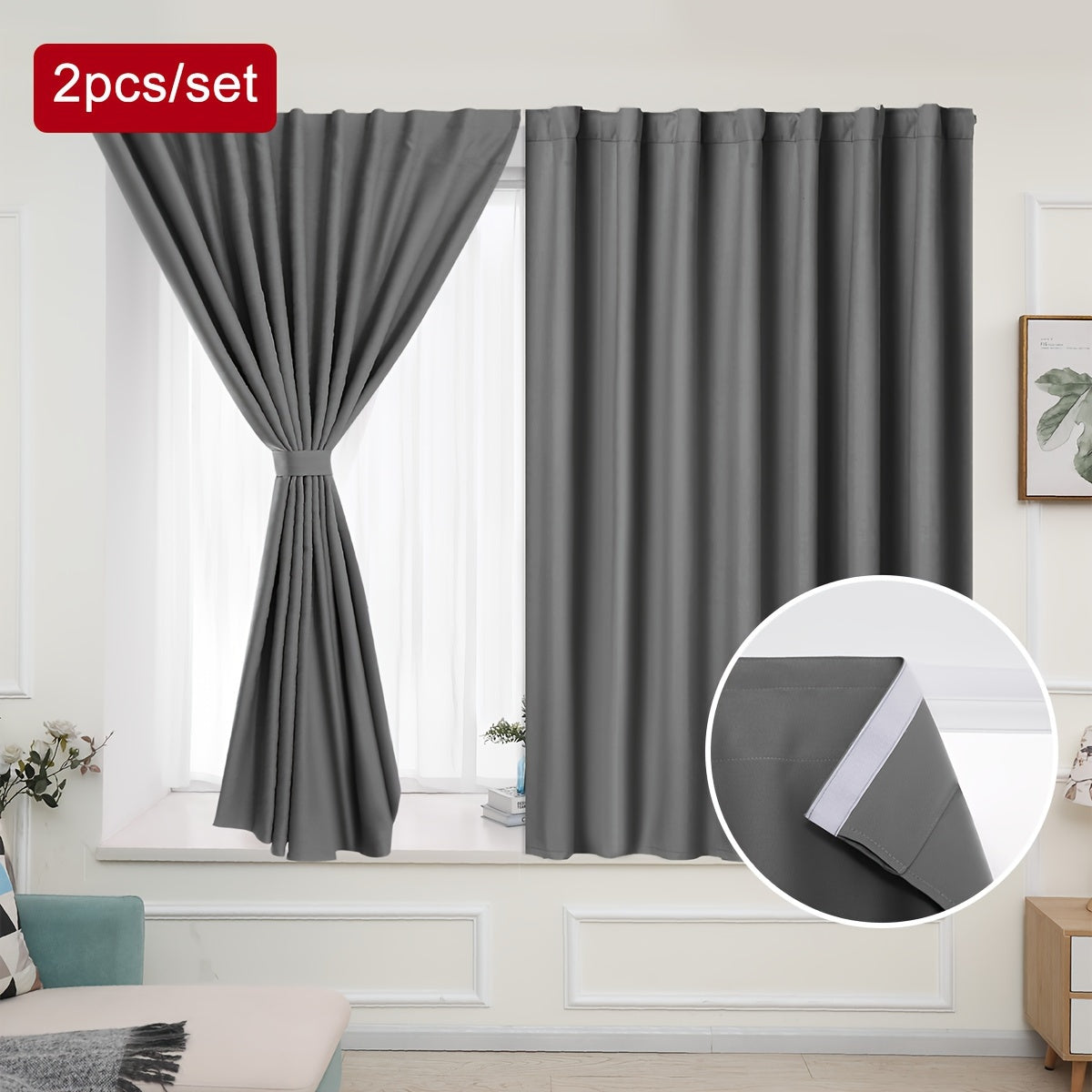 Skorter | Blackout Curtains - 2 Pieces Blackout Curtain Panels for Bedroom and Living Room