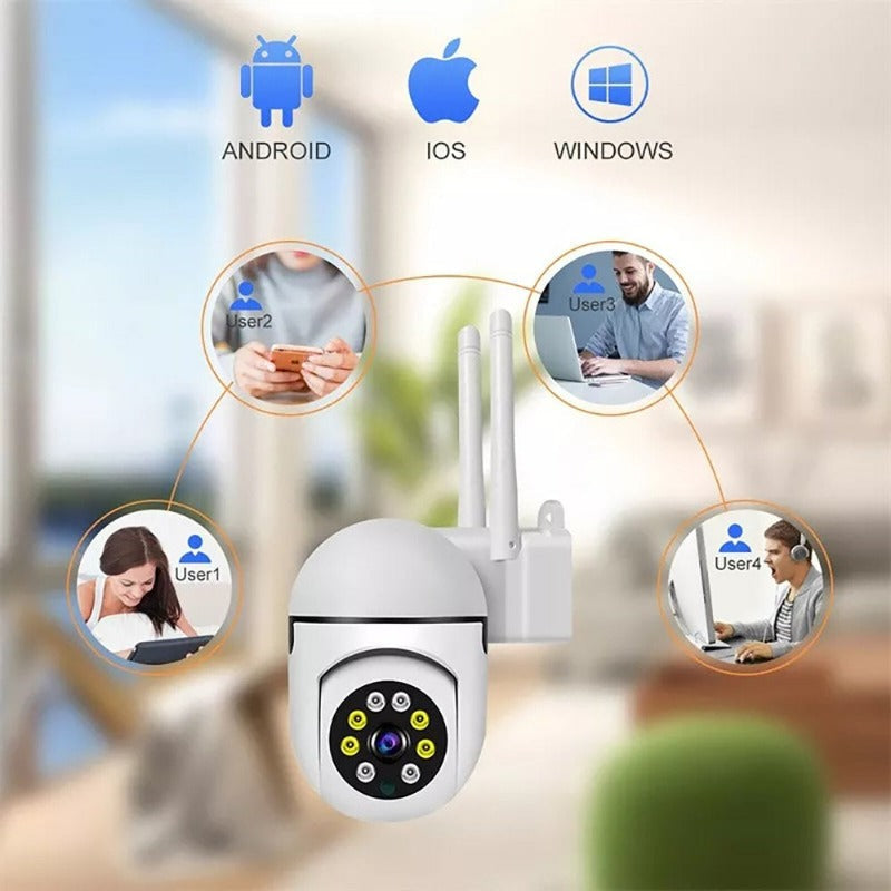 Skørter | 2.4Ghz & 5G Security Camera, 1080P Wireless Security Cameras Outdoor, 360 Degrees Outdoor Surveillance Cameras for Home Security with Motion Detection, 2-Way Audio