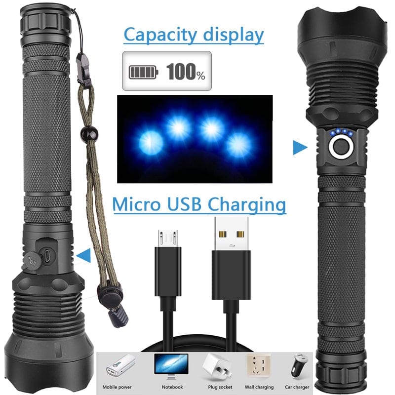 ApexBeam™ LED Rechargeable Tactical Laser Flashlight