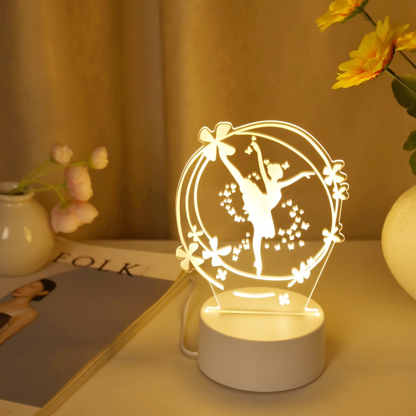 Skorter | Room lamp - 3D Ballet dancer LED Night light USB Powered