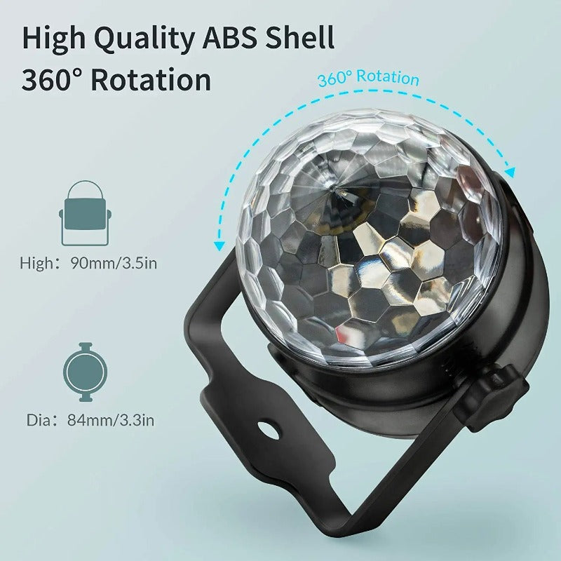 Skørter | 3 Pack DJ Disco Ball Strobe Light with 7 Colors - Sound Activated with Remote Control
