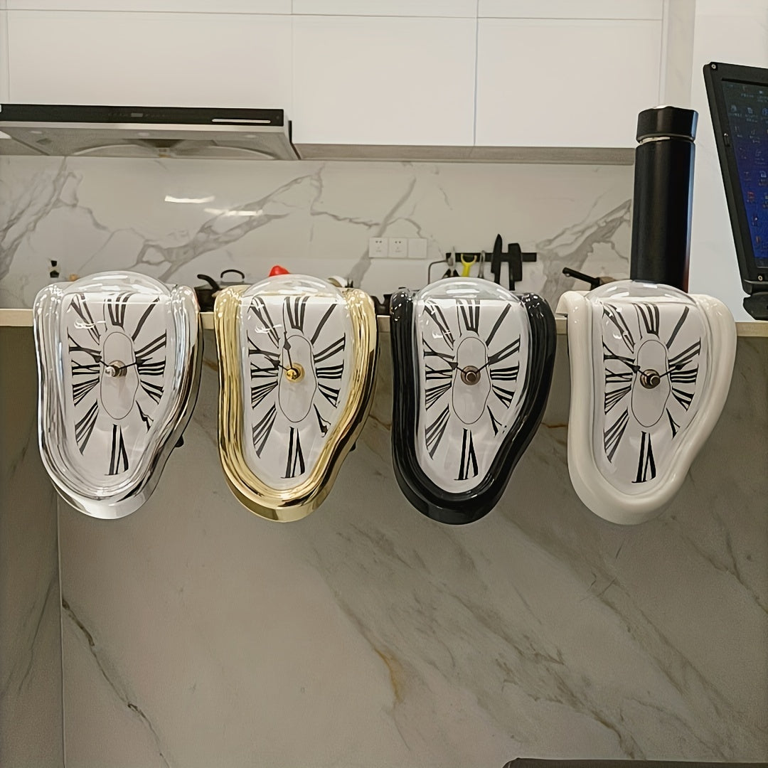 Skorter | Surrealist Bent Roman Wall Clock - Stylish Melting Clock for Home Decoration