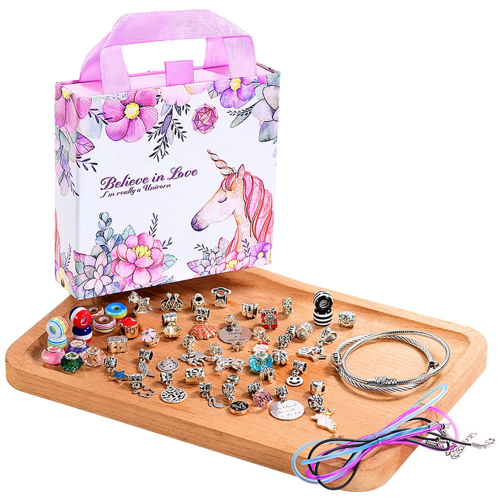 Skørter | Charm Bracelet Making Kit, Gifts for 6 7 8 9 year old girls, Girl toys aged 6-12, 6 7 8 9 year old girl birthday gifts, Arts and crafts for children aged 6-8, Jewelry making set