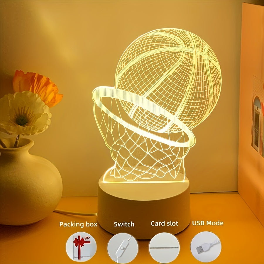 Skorter | Illusion Lamp - 3D Basketball USB Table Lamp with LED Decorative Lighting