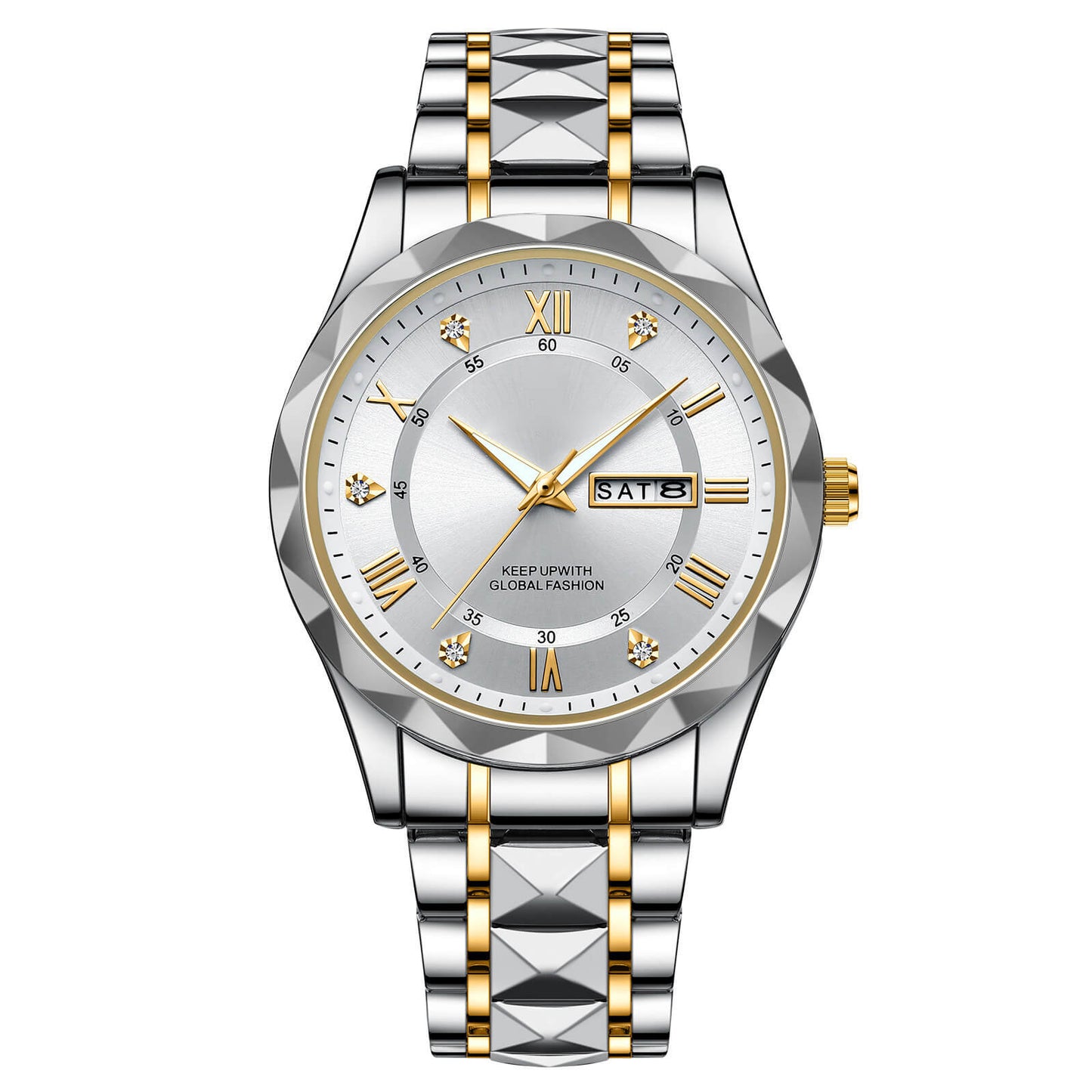 Skorter | Waterproof Luminous Stainless Steel Two-tone Quartz Men's Watch