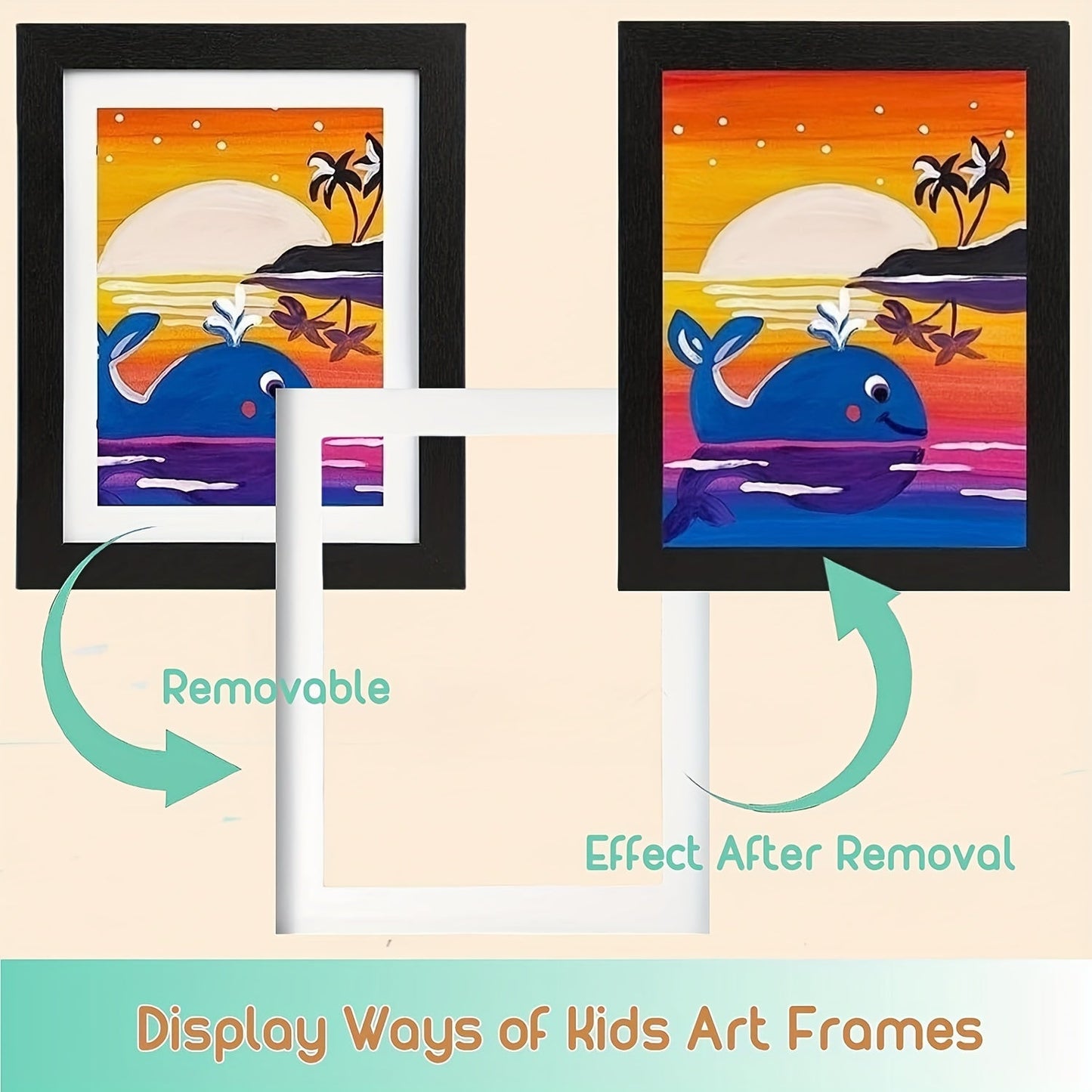 Skorter | 1 pcs Children's Art Photo Frame - A4 Front Opening Frame for School Art, Flip Frame for Paintings and Projects