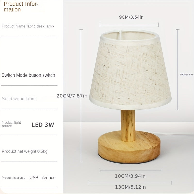 Skorter | NordicLicht - Three LED Night Light with Linen Shade