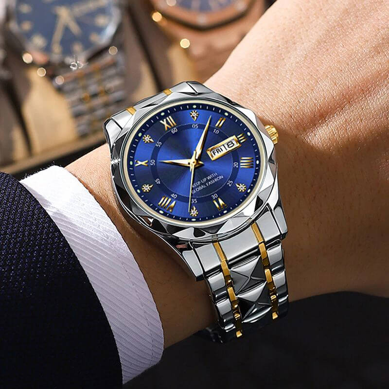 Skorter | Waterproof Luminous Stainless Steel Two-tone Quartz Men's Watch