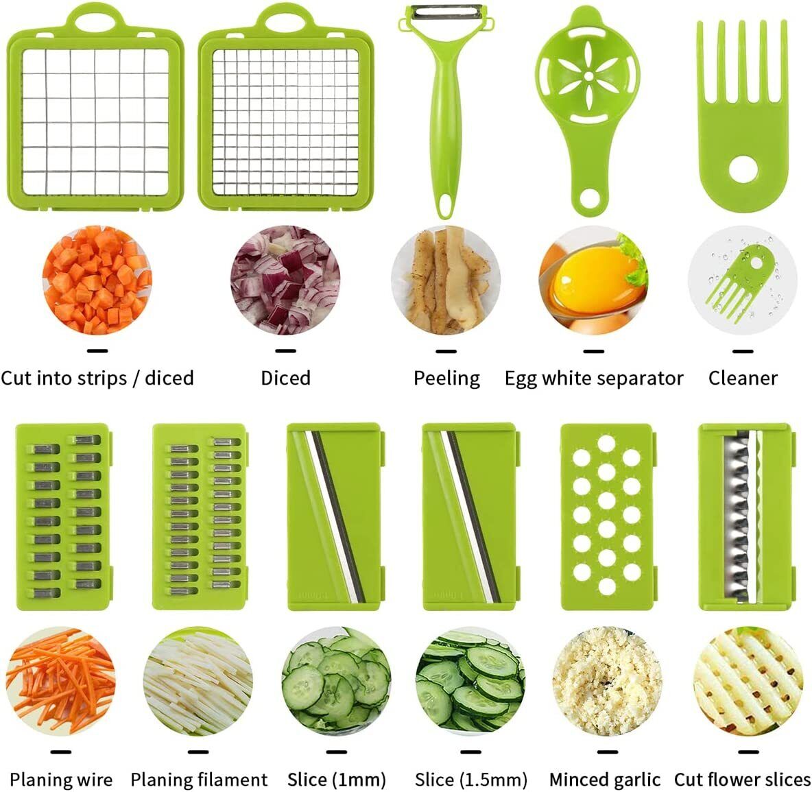 Skorter | 15 I 1 Food Vegetable Slicer Salad Fruit Peeler Cutter Dicer Chopper Kitchen -