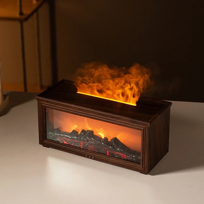 Skorter | FlameAura – Aromatherapy Fireplace Diffuser with 7 LED Colors