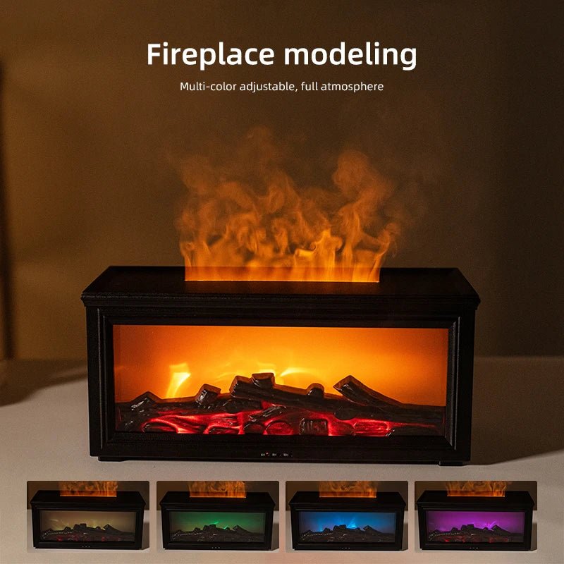 Skorter | FlameAura – Aromatherapy Fireplace Diffuser with 7 LED Colors