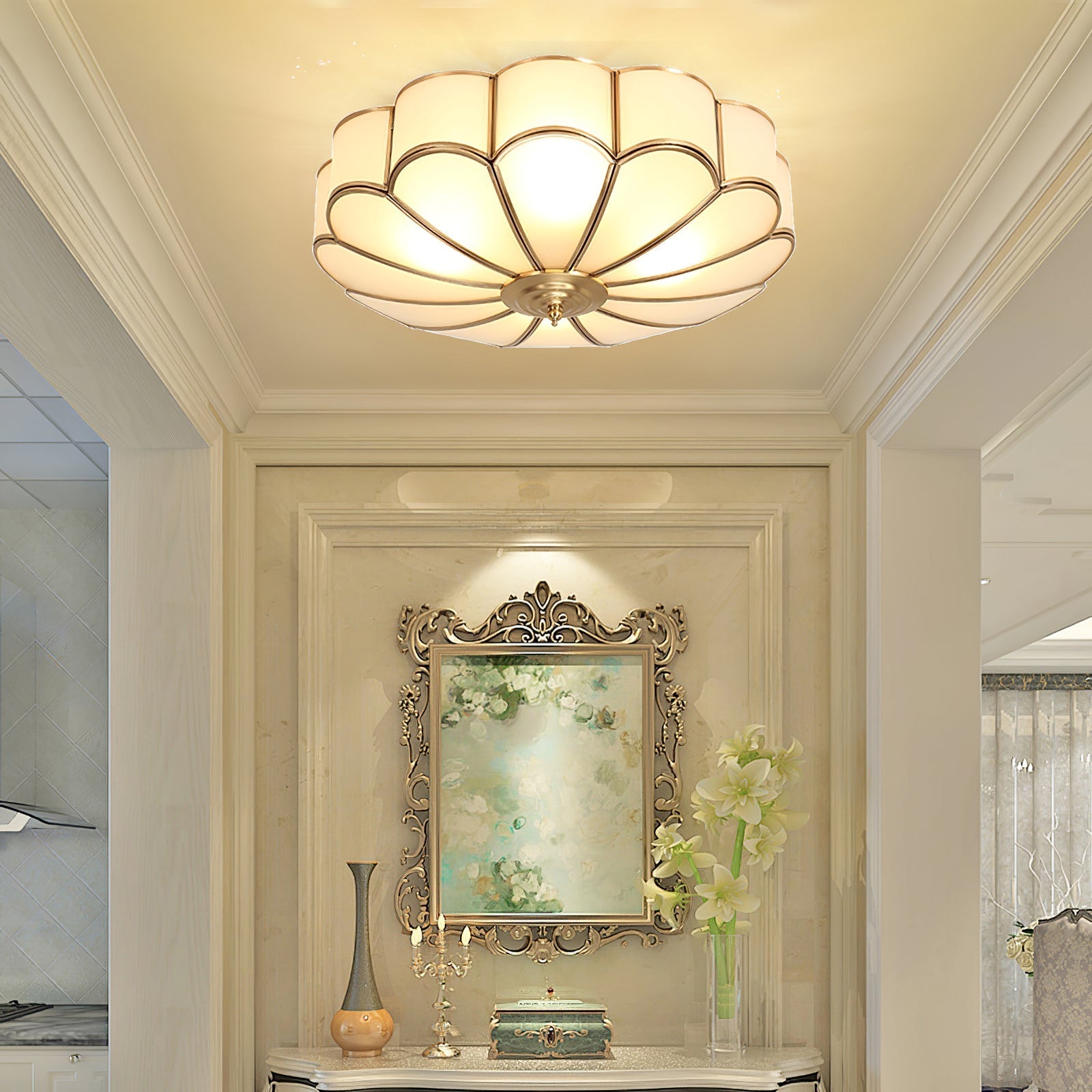 Flower Shape Glass Recessed Ceiling Light - SKØRTER