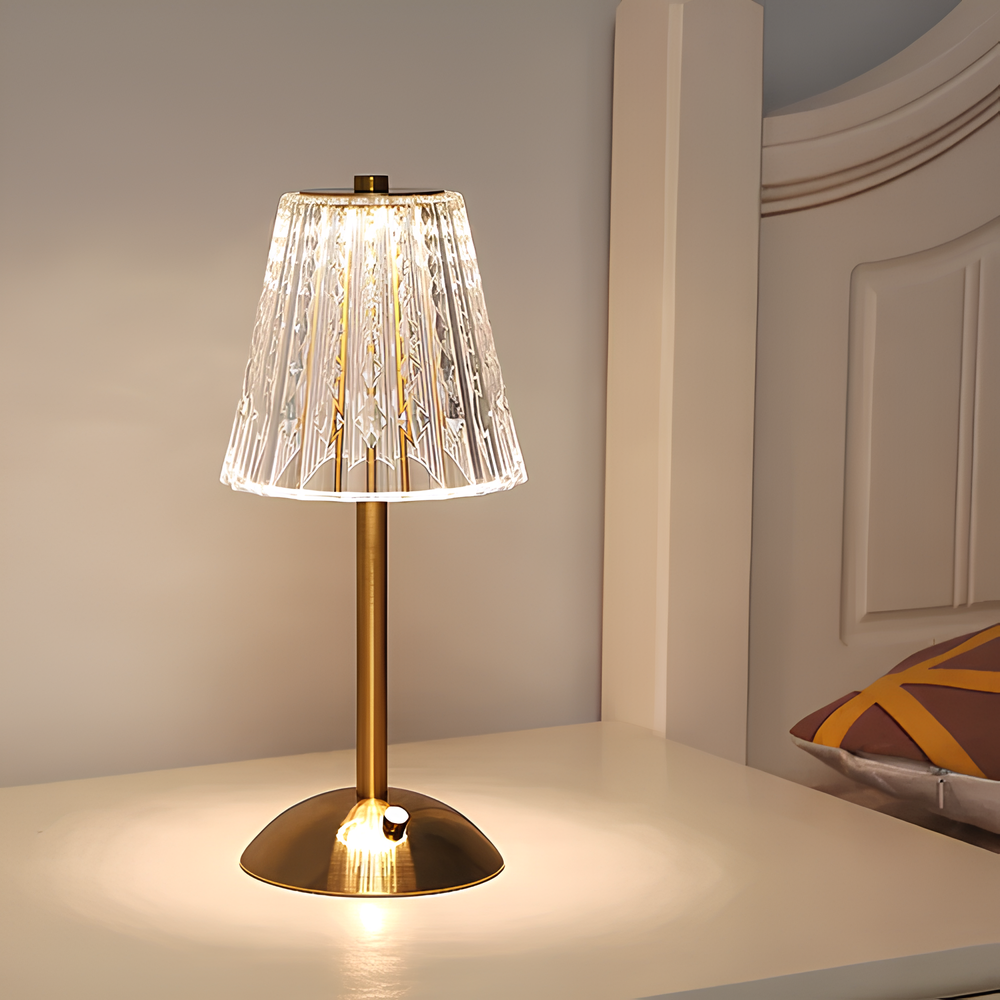 Skorter | Golden Crystal Table Lamp - Aurora Luxe