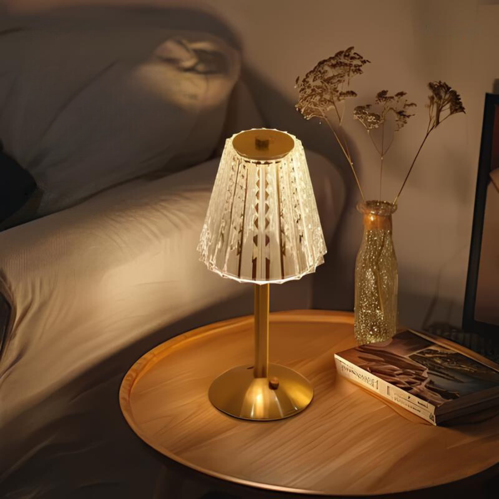 Skorter | Golden Crystal Table Lamp - Aurora Luxe