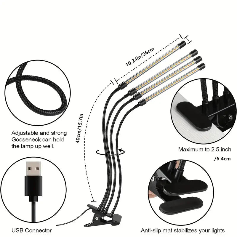 Skorter | Growth Light for Seed Starting Automatic ON & OFF Full Spectrum LED Plant Light with Timer