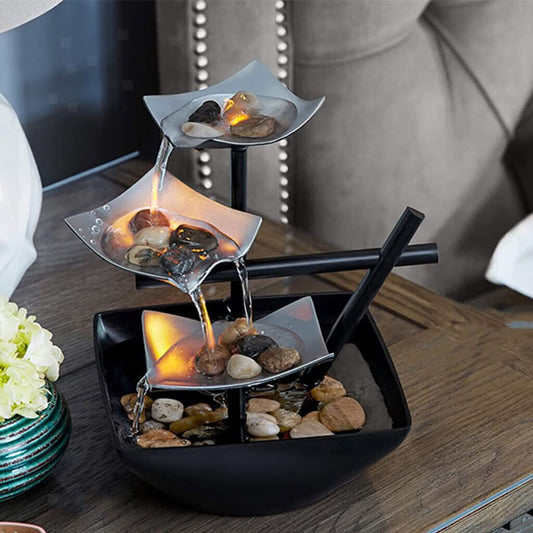 Skorter | Glow LED Leaf Fountain – Modern Indoor Water Feature