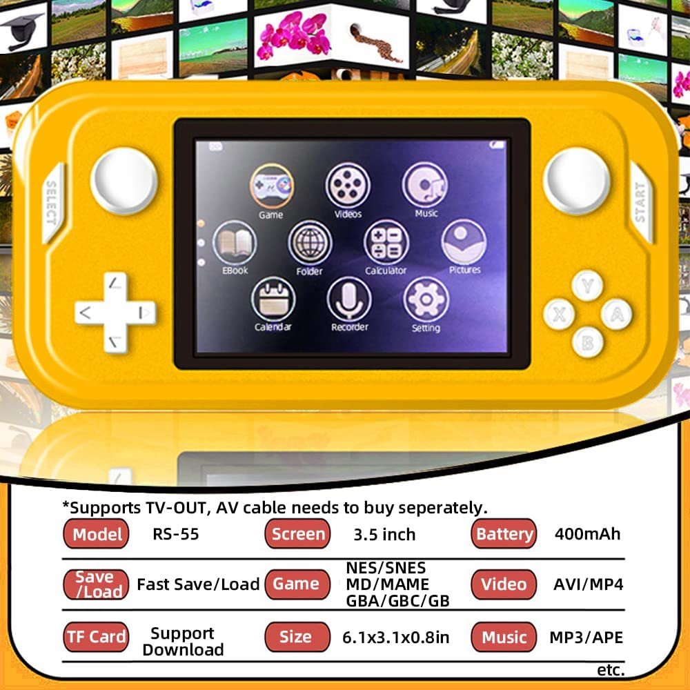Skorter | Handheld Game Console 3.5 inch Mini Retro Game Player