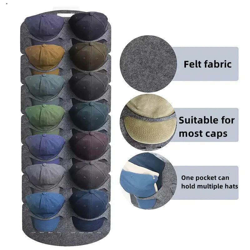 Hanging Hat Organizers For Baseball Cap Felt Storage Holders