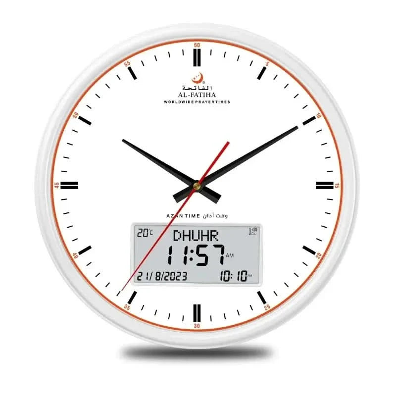 Skorter | PrayTime Smart Wall Clock – Azan & Hijri Calendar with Dual Display