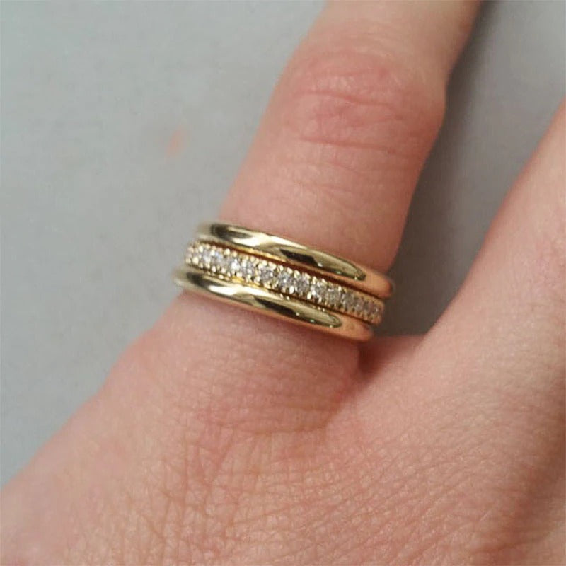 Skorter | Elegant Micro Paved Rhinestone Jewelry Promise Rings