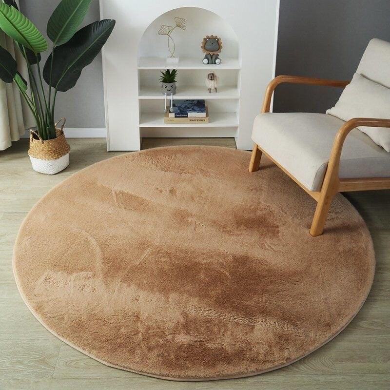 Skorter | Extra thick round fluffy faux fur microfiber blanket