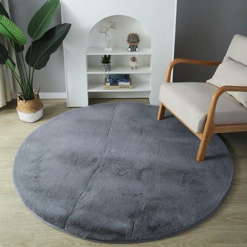 Skorter | Extra thick round fluffy faux fur microfiber blanket