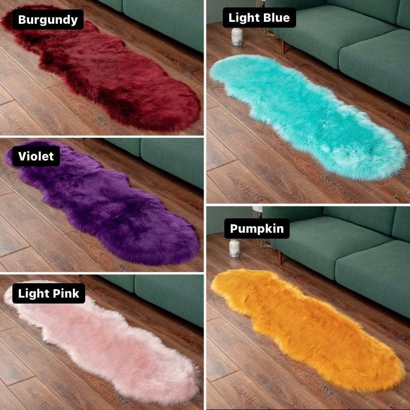 Skorter | Cozy Fluffy Fake Sheepskin Blanket in Cotton Candy Shape