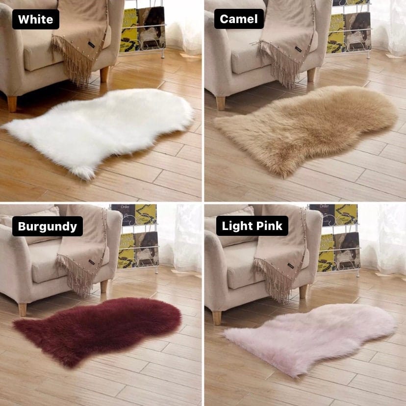 Skorter | Deluxe Fluffy Faux Sheepskin Rug in Tree Shape