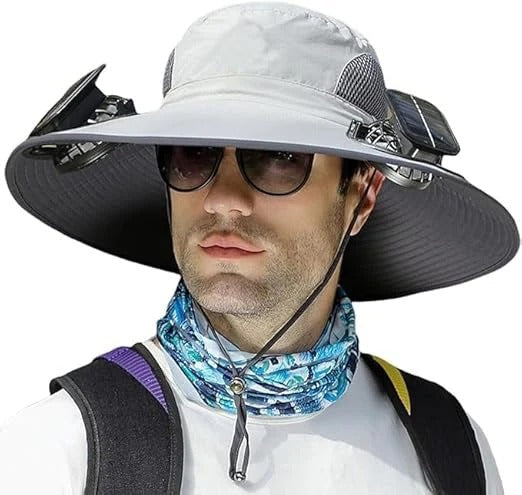 Skorter | Lightweight Breathable Cooling Sun Hat for Men with Dual Fan & Solar Power