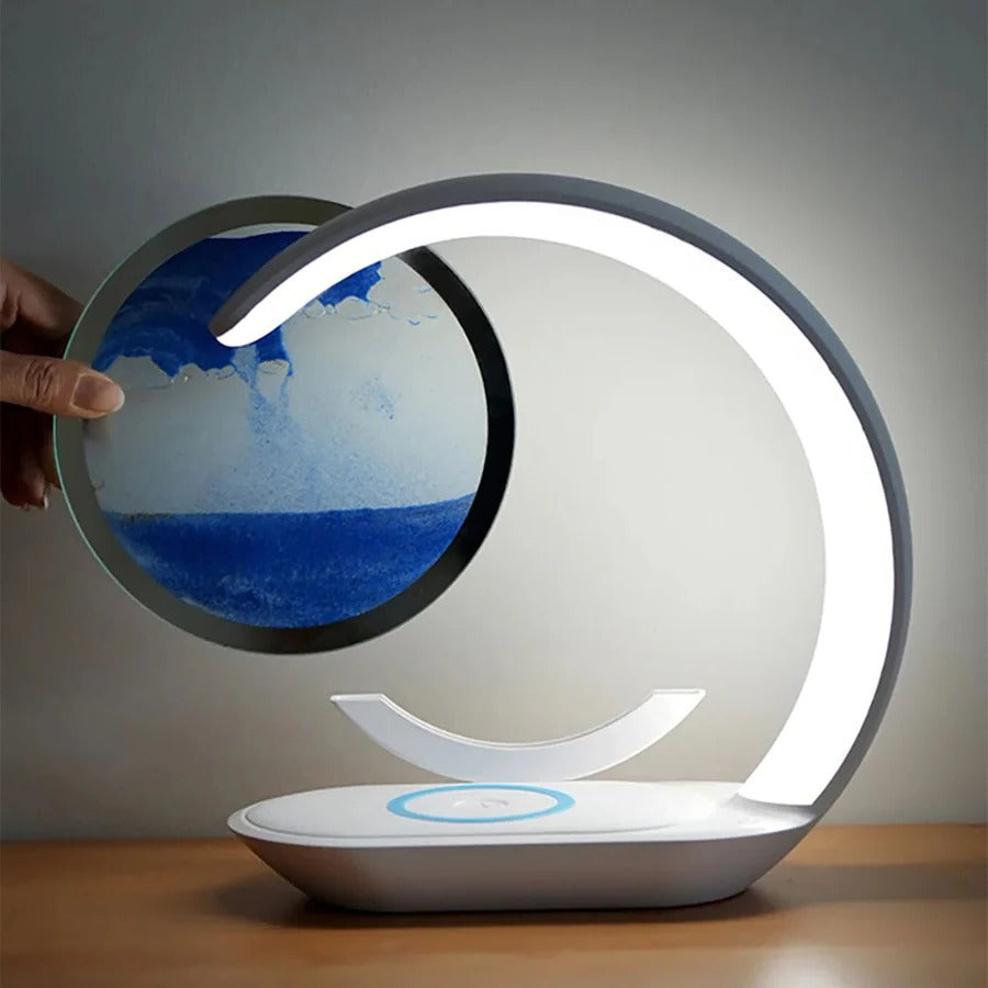 Skorter | 3D Sand Art Table Lamp with Wireless Charger