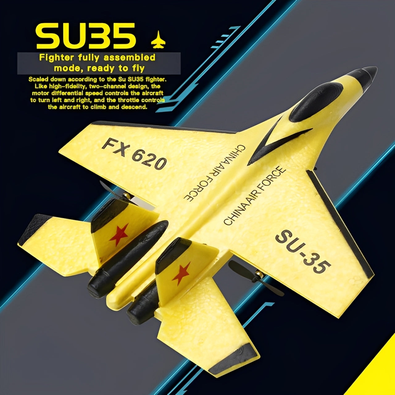 Skorter | EPP Foam SU35 RC Plane – 2.4G Remote Control Jet with LED Lights