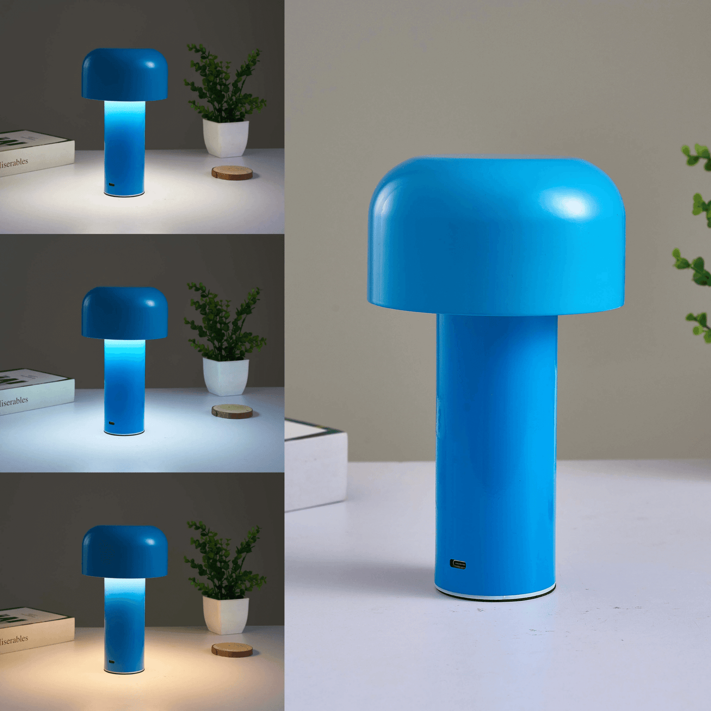Skorter | Mushroom Battery Operated Rechargeable Table Lamps Lights for Bedside and Dining Table Room