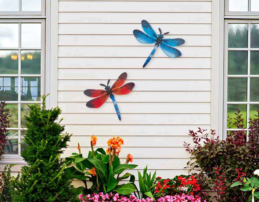 Skorter | 1/2 pieces Lively Metal Wildbite Wall Art - Artistic Outdoor Decoration for Gardens, Houses & Events - Durable, Versatile & Eye-Catching - A Perfect Gift Idea for Any Occasion