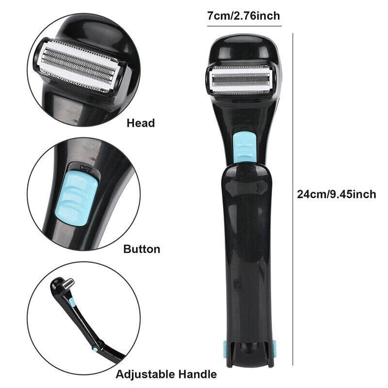 Body Hair Removal Men Electric Back Shaver Razor Manscaping Trimmer Foldable