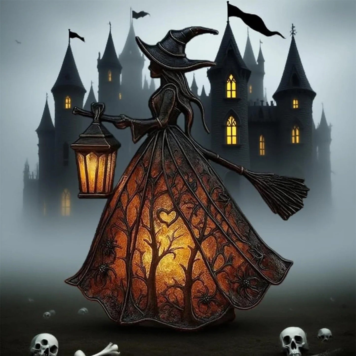 Skorter | Halloween Witches Lamp Mystica – Magical LED Decorative Lamp for Indoor