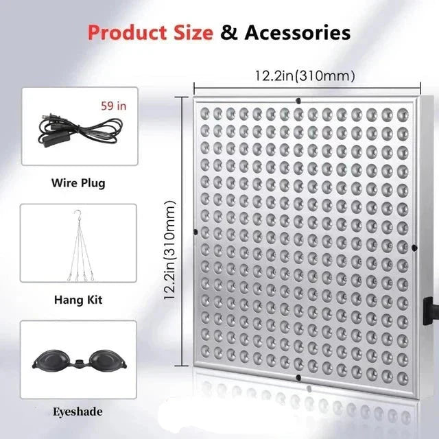 Skorter | Infrared Light Therapy Panel – 225 LED Red & Near-Infrared – Skin Rejuvenation, Pain Relief & Relaxation for Home Use