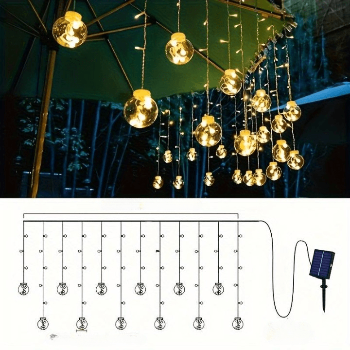 Skorter | Outdoor Solar Bubble String Lights – 8 Modes