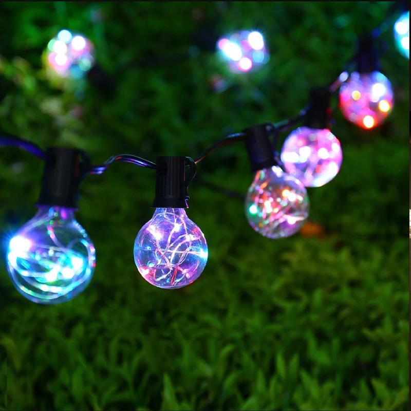 Skorter | LED Outdoor String Lights 35 FT G40 Patio String Lights Linkable Dimmable Waterproof Decorative Lighting with Remote Control for Garden Wedding Party Decorations