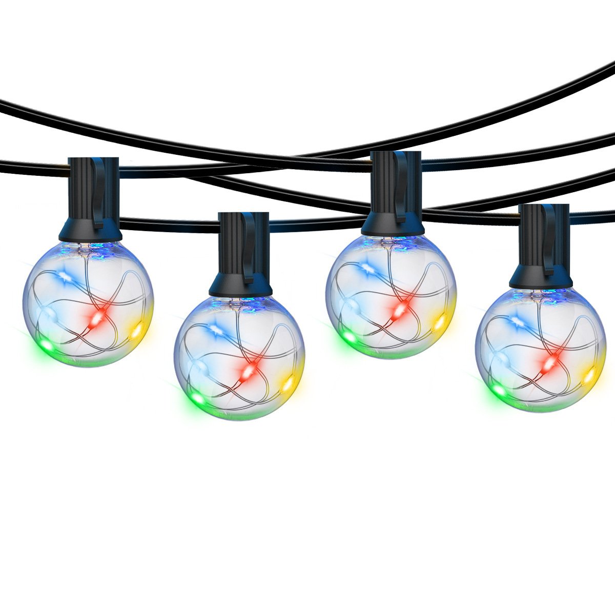 Skorter | LED Outdoor String Lights 35 FT G40 Patio String Lights Linkable Dimmable Waterproof Decorative Lighting with Remote Control for Garden Wedding Party Decorations