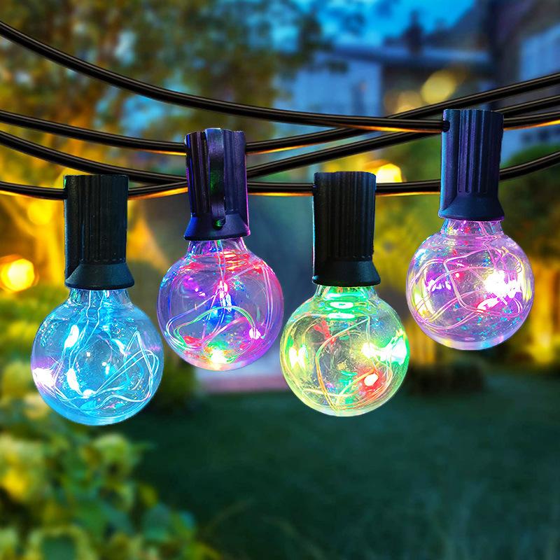 Skorter | LED Outdoor String Lights 35 FT G40 Patio String Lights Linkable Dimmable Waterproof Decorative Lighting with Remote Control for Garden Wedding Party Decorations