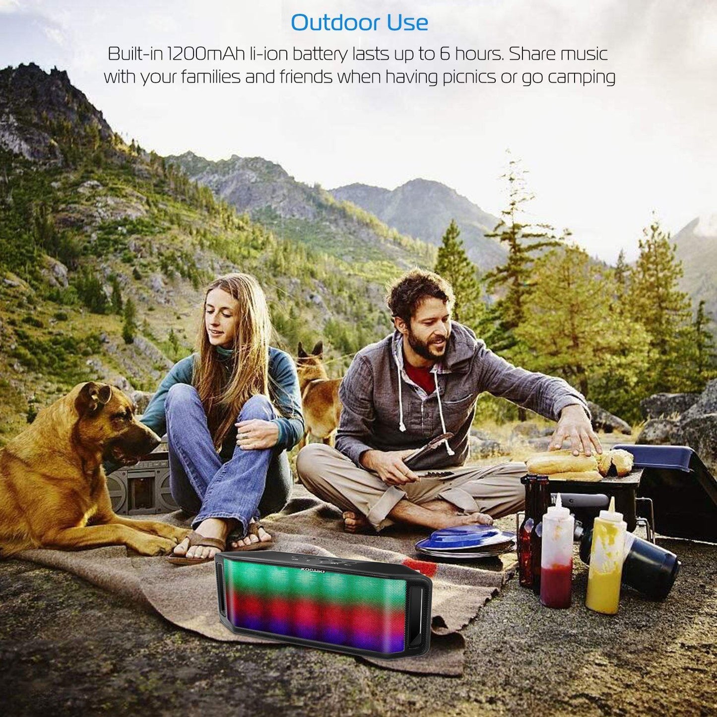 Skorter | KOCASO LED Wireless Speaker Dynamic Multicolor Hands-Free