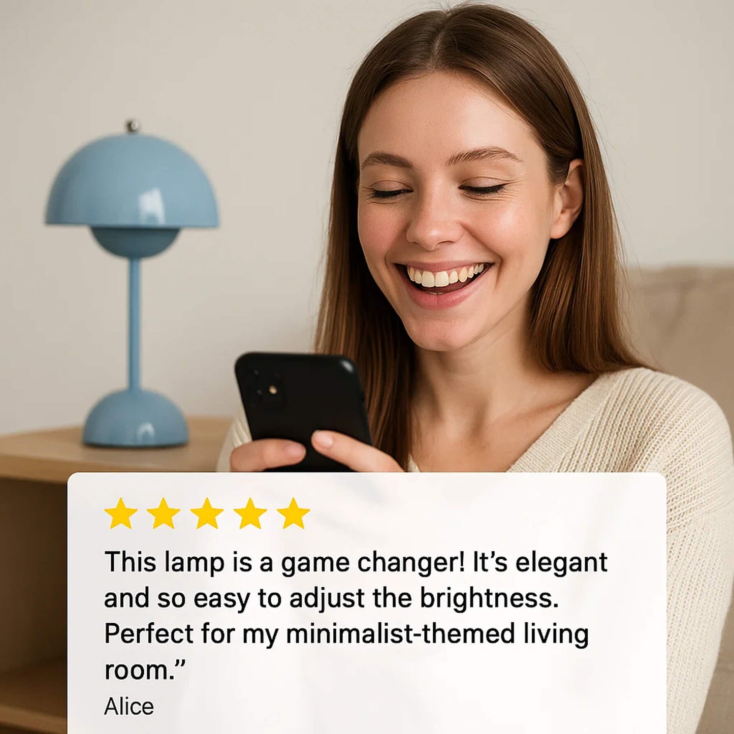 Skorter | Minimalist Flowerpot Table Lamp - Rechargeable Bedside Lamp & Cordless Design Mushroom Shaped Lamps