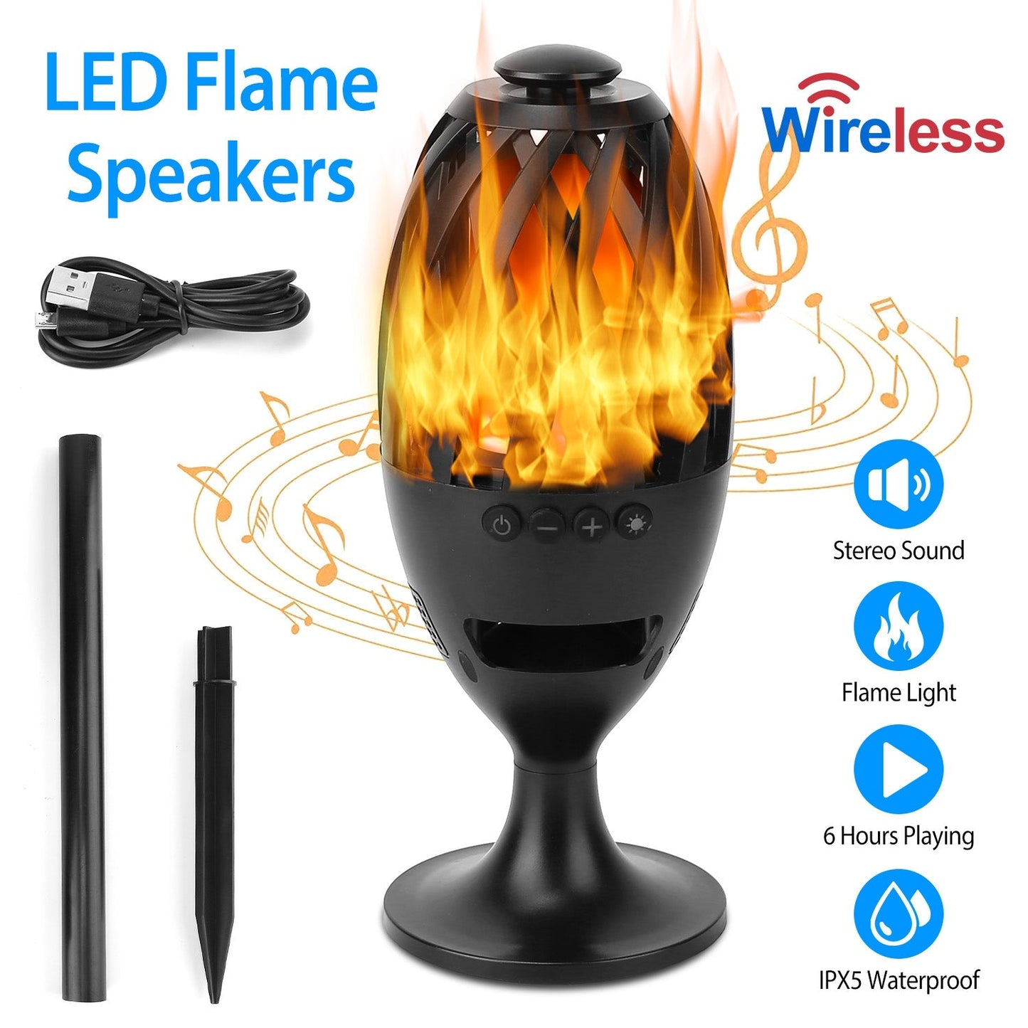 Skorter | LED Flame Speakers Torch
