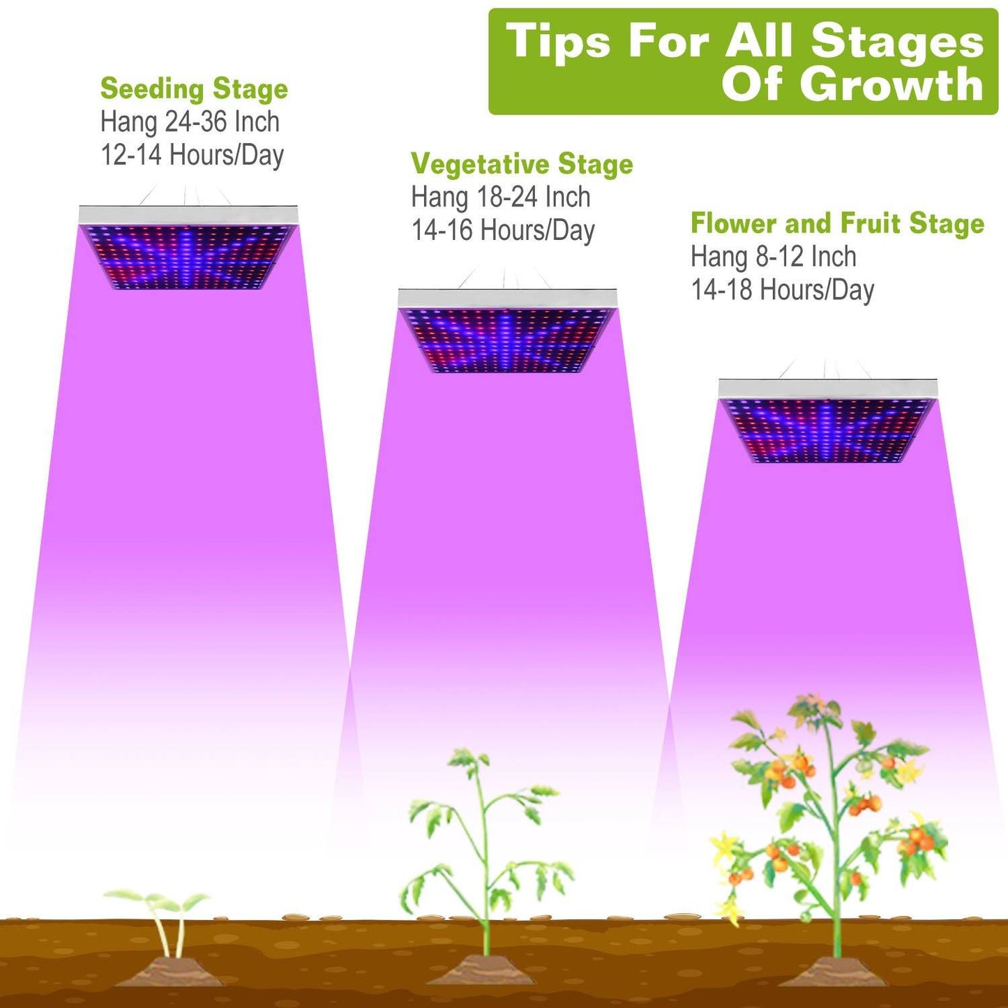 Skorter | LED Grow Light Full Spectrum Hanging