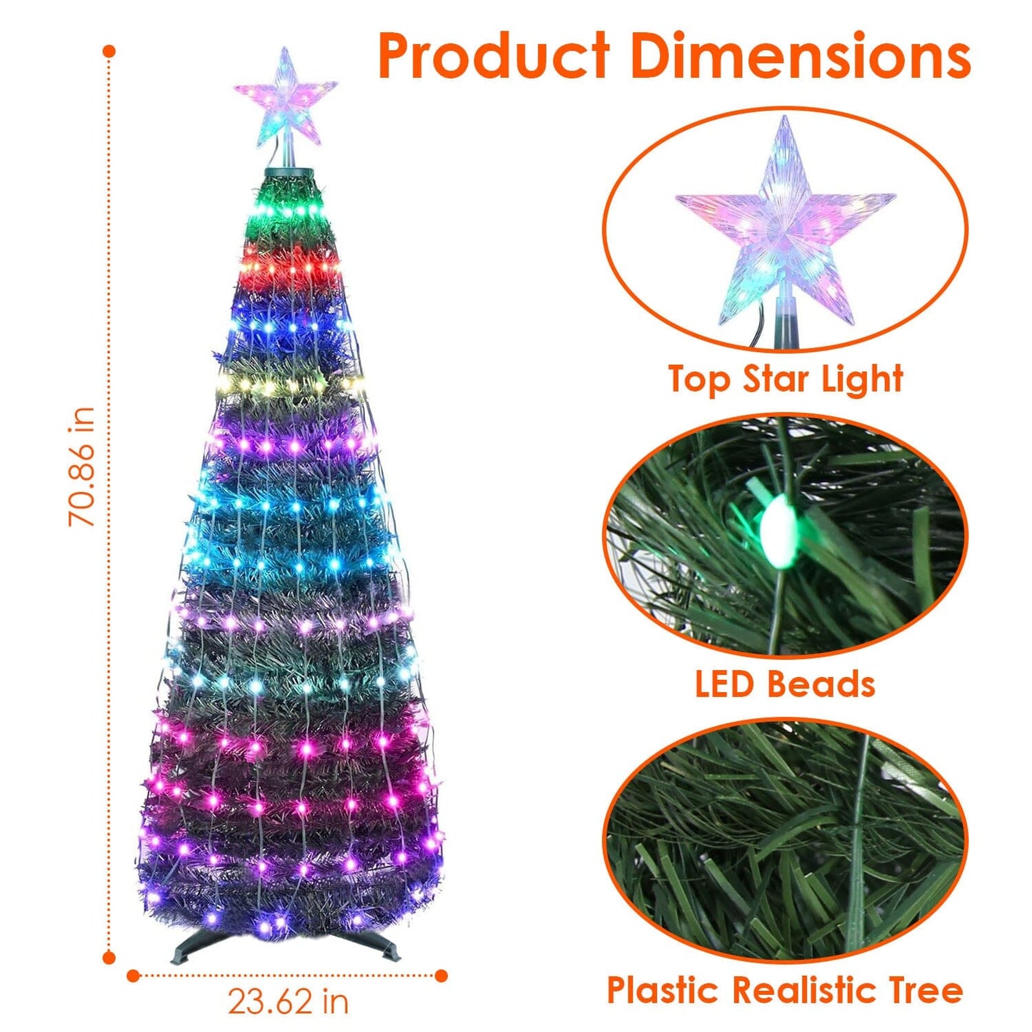 Skorter | LED Light Foldable Christmas Tree Light with Remote Control App Control