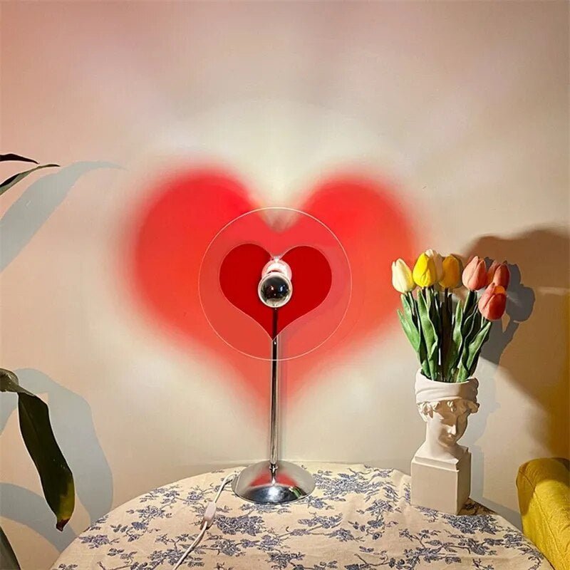 Skorter | LED Love Heart Shape Projector Light | Romantic LED Rainbow Atmosphere Light Night Light