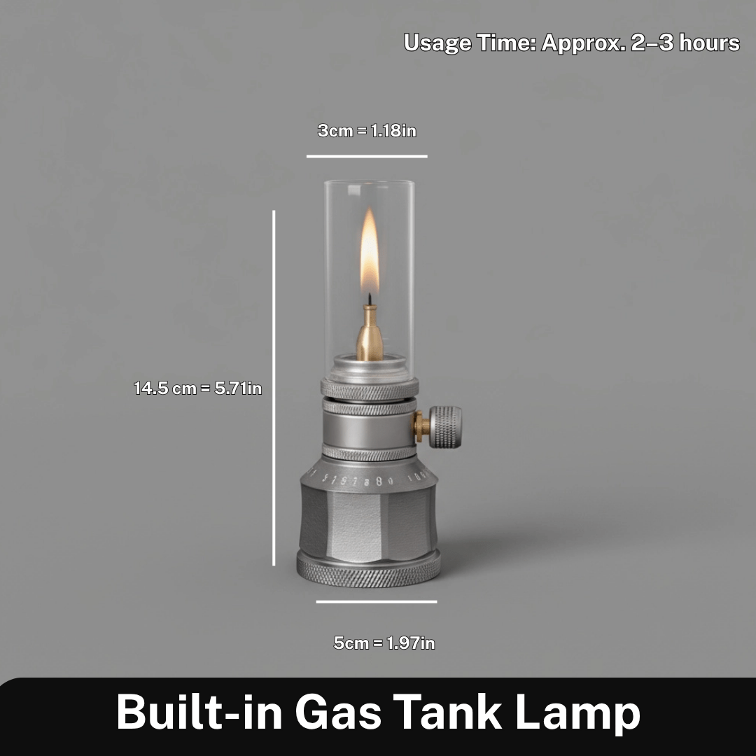 Skorter | LUMETRA – Adjustable Butane Camping Lamp for Flexible Light Settings