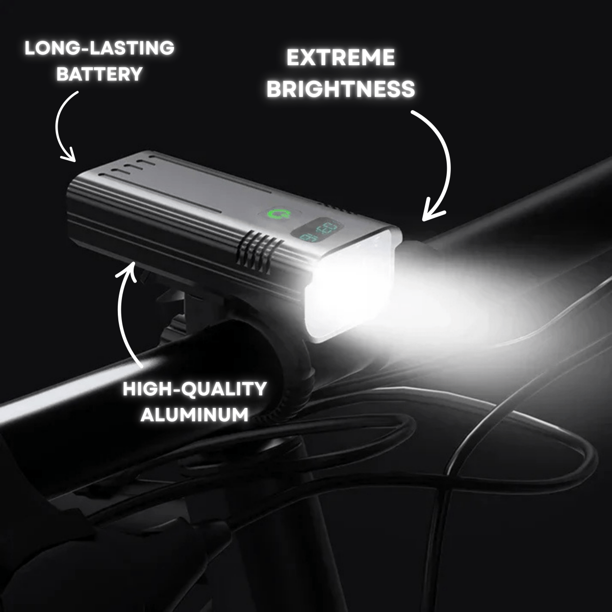 Skorter | ROADGLOW X – 5000 Lumen Bike Light with 12 LEDs & USB-C Rechargeable Battery