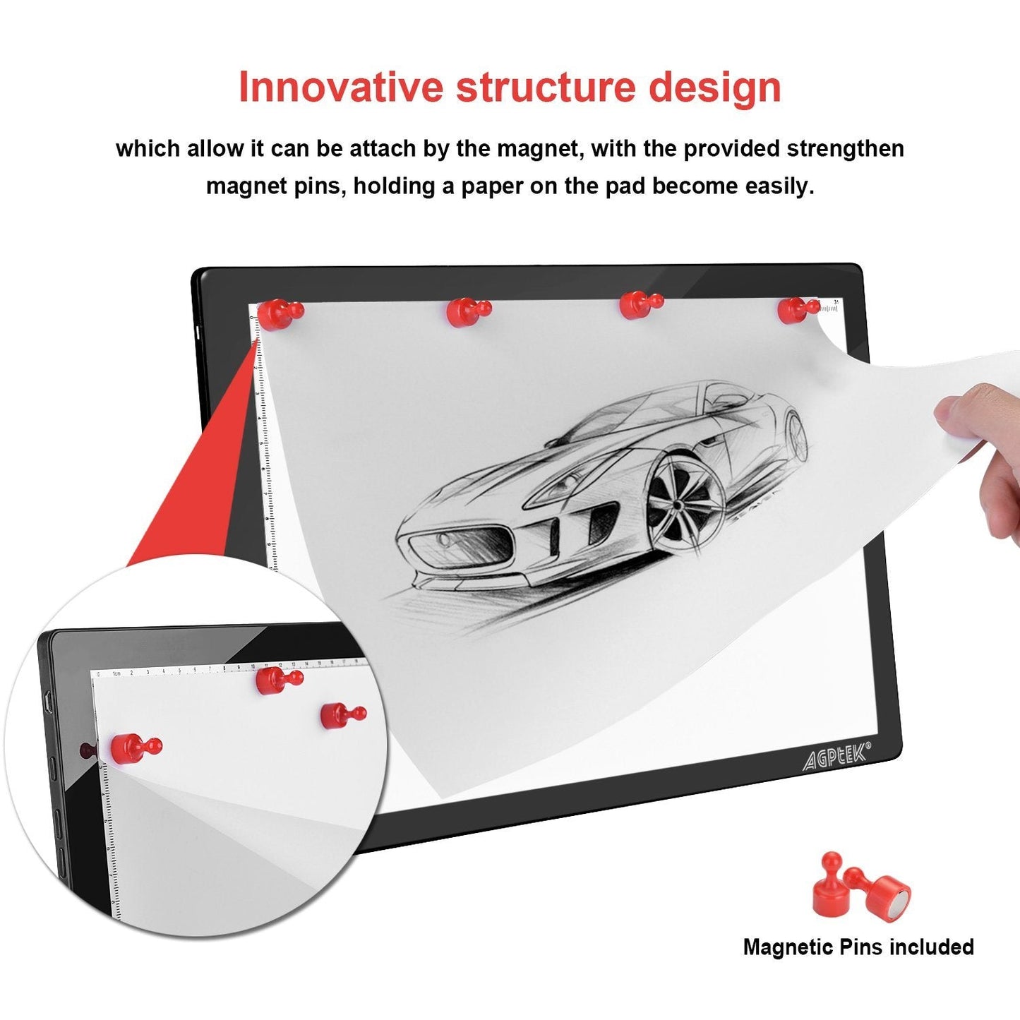 Skorter | Magnetic LED Artcraft Drawing Light Pad A4 Size Light Box