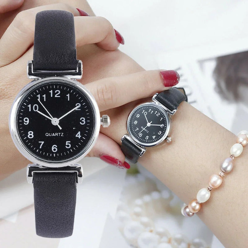 Skorter | Minimalist Easy To Read Dial Leather Strap Band Quartz Watches